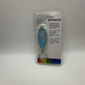 POLAROID LED PUSH BUTTON Blue Oval KEY CHAIN FLASHLIGHT (31004)